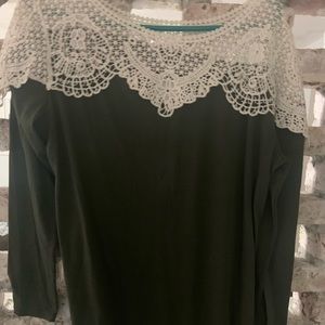 Green and white blouse